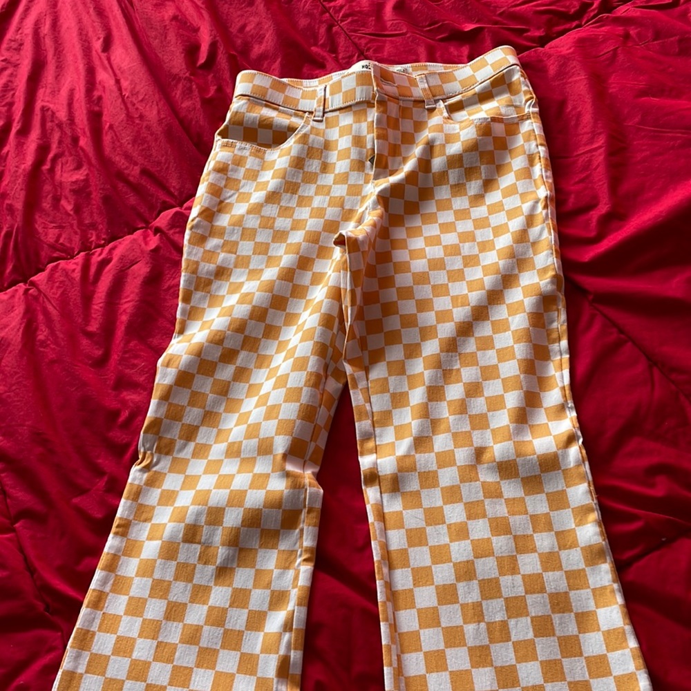 Orange patched hollister pants